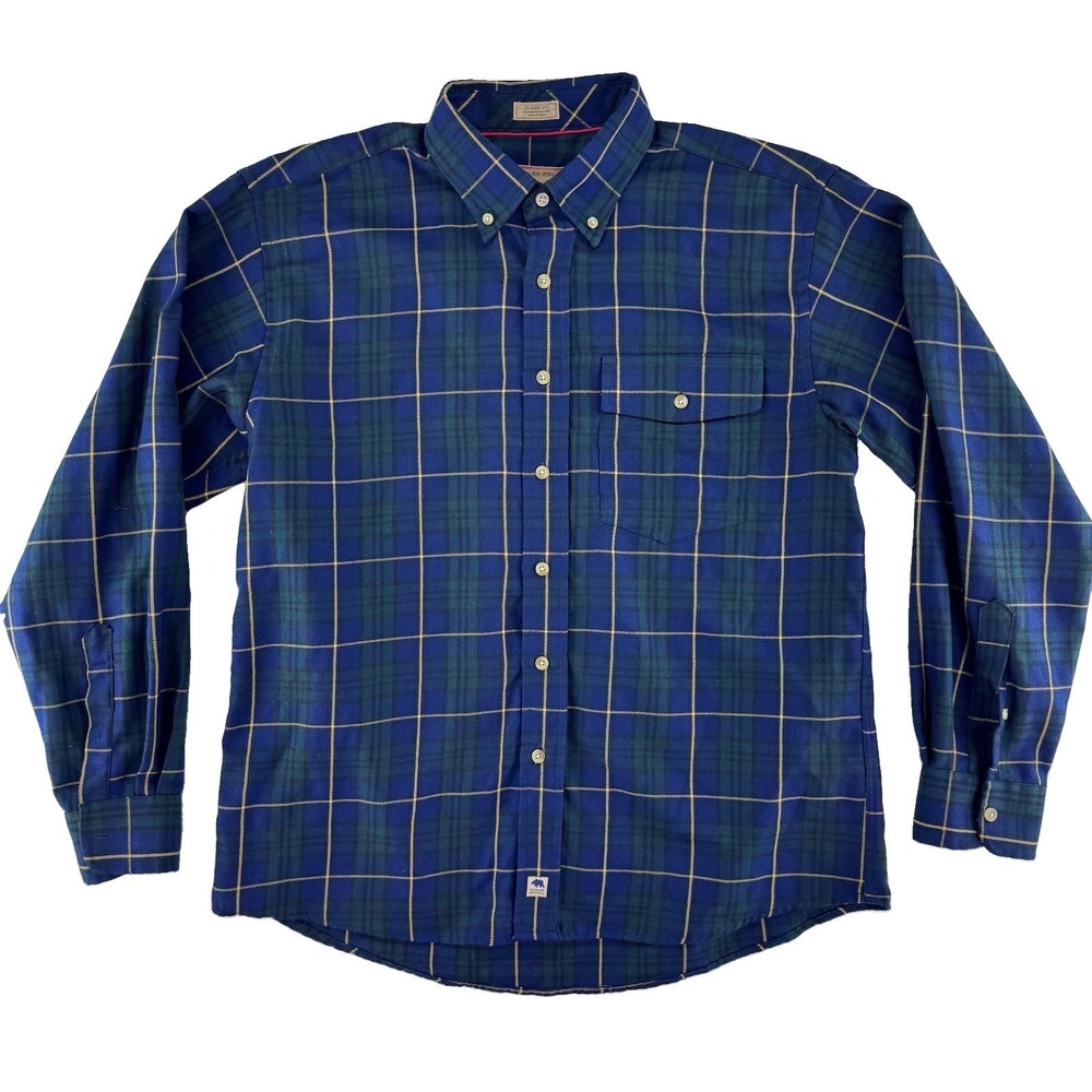Onward Reserve Button Up Shirt Medium Classic Fit Blue Green Flannel